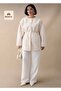 Women's Buttoned Waist Elasticated Gathered Cashmere - 3
