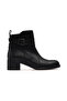 Women's genuine leather heeled daily boots 25k d25kb-1670 z black