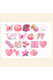 6'LI PEMBE TEMALI STICKER SETİ - 6