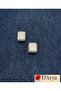 Dd633 Gold Micro Stone Thick Model Earrings – Sparkling Rectangular Shape - 3