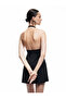 Crepe Fabric Deep V Neck Low Back Mini Dress - 3