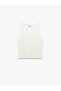 Sleeveless Crew Neck Lace-Like Knit Crochet Tank Top - 5