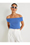 Open Shoulder Top with Layer Detail Cotton Slim Fit - 3