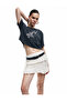 Slim Fit Ruffled Lace Mini Skirt