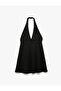 Crepe Fabric Deep V Neck Low Back Mini Dress - 5
