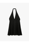 Crepe Fabric Deep V Neck Low Back Mini Dress - 4