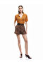Regular Waist Regular Fit Brown Women's Shorts 5Sak40092Ew