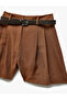 Regular Waist Regular Fit Brown Women's Shorts 5Sak40092Ew - 5