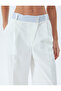 Wide Leg Fabric Pants with Asymmetrical Zipper Detail and Pockets - 5