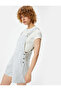Mini Denim Salopet Jumpsuit - 2