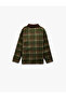 Classic Collar Plaid Jacket with Zippered Pockets - 2