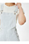 Mini Denim Salopet Jumpsuit - 5