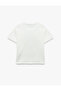 Pul Detailed Crew Neck Short Sleeve Crop T-Shirt - 4