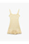 Square Neck Sleeveless Ruffle Detail Lace Mini Dress - 3