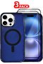 iPhone 16 Pro Max Hard PC Polycarbonate Shockproof Case (Blue Case + 2 Glass) - 4