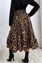 Double-Breasted Collar Leopard Print Long Single Jersey Dress - Black - 4