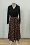 Double-Breasted Collar Leopard Print Long Single Jersey Dress - Black - 5
