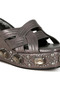 Women Chunky Diamante & Rhinestone Cut-Out Sandals in Pewter - 5