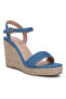 Women Espadrilles High Wedge Sandals in Denim