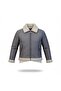 Leather and Fur Pocketed Coat Printed 3-Piece Boy's Suit Canöz443539