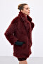 Snap Detailed Fur - Burgundy - 7
