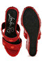 Women Rhinestone & Diamante Wedge Sandals in Red - 4