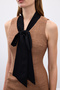 Sleeveless Tweed Dress with Scarf - Caramel - 7