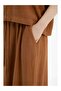Linen Blend A-Line Midi Skirt Terra Cotta - 6