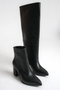 Women's Special Slip-On Design Boots - Thick Heeled Pointed Toe Zippered Women's Boots - 4
