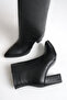 Women's Special Slip-On Design Boots - Thick Heeled Pointed Toe Zippered Women's Boots - 6