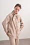 Women's Gabardine Collar Detailed Shirt Beige - 4