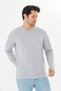 Men's Cotton Crew Neck Long Sleeve T-Shirt Gray Melange 5020-g - 3