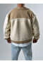 Men's Cashmere Detailed Ecru Plush Cardigan Coc2585 - 5