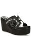 Women Diamante & Rhinestone Detail Cut-Out Sandals in Black
