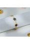 Steel Bracelet Four Leaf Small Clover Black Stone Length 18 cm Gold - 2