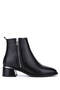 Women's Genuine Leather Black Leather Heeled Boots