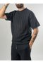Collar Rope Detailed Design Men's Black T-Shirt Coc2611 - 3