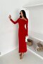 Women Draped Boat Neck Dress with Gold Accessories Nbk4386 - 2