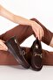Genuine Leather Anatomical Sole Comfortable Shoes Elnr.5831 Brown - 2