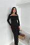Women Draped Boat Neck Dress with Gold Accessories Nbk4386 - 2