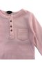 Baby Girl Body Waffle Fabric Pink with Patches - 3