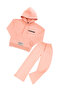 Pink 100% Cotton Fleece-Lined Girls' Tracksuit Set - 3