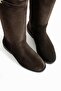 Women's Genuine Leather Boots Brown Suede - 4