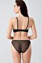 Women's Supported Push-Up Black Bra Set – Lace Embroidered Model C0T6N1433 - 4