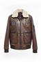 Aviator 32 Brown Genuine Leather Patched Men's Bomber Jacket - 6