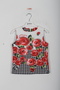 Girl's Floral Patterned Black Stylish Blouse-New Product