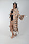 Kimono Kaftan Fish Patterned 1 Piece Bohemian Bathrobe Unisex Jacquard 3 Layers Muslin Fabric - 4