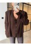 Hair Braided Cardigan with Scarf Detail - 2