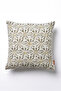 Yellow and White Floral Motif Curly Textured Throw Pillow Cover
