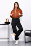 Tan Zippered Three-Thread Sweat Cardigan - 2